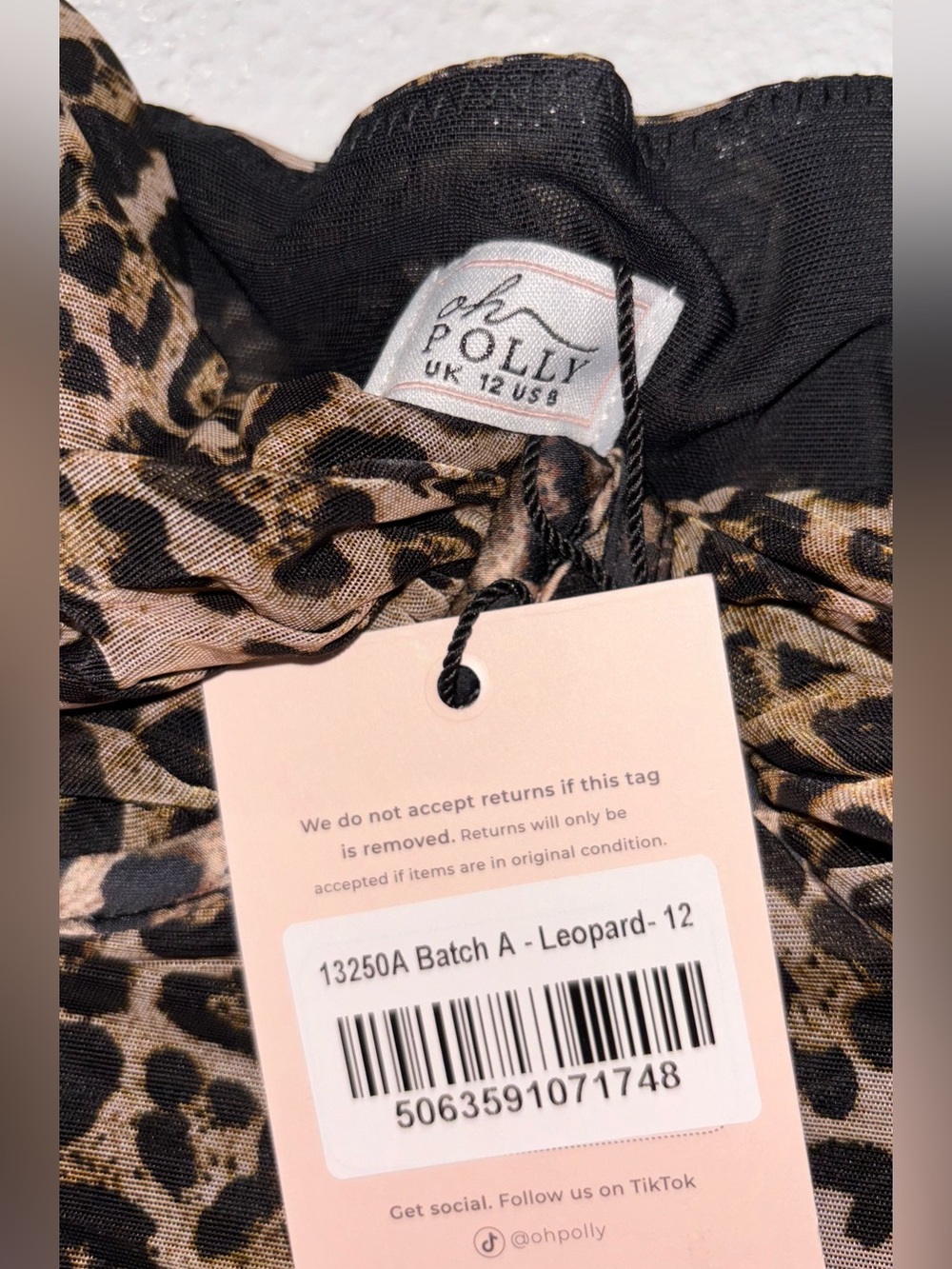 Oh Polly Ruched Asymmetric Corset Gown in Leopard Print - Picture 10 of 10
